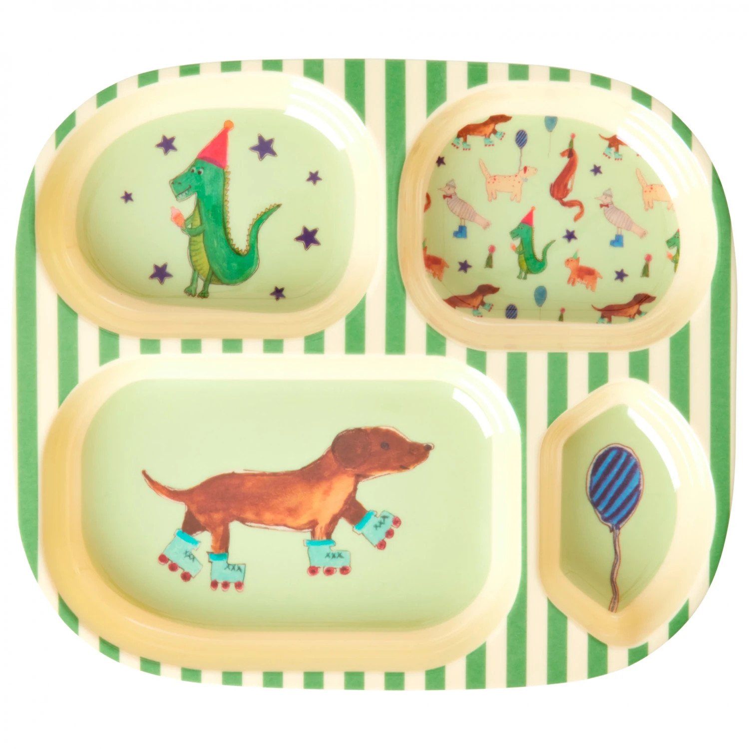 Rice - Melamine Kids 4 Room Plate - Plate 4 Rice - Melamine Kids 4 Room Plate - Plate - Image 2
