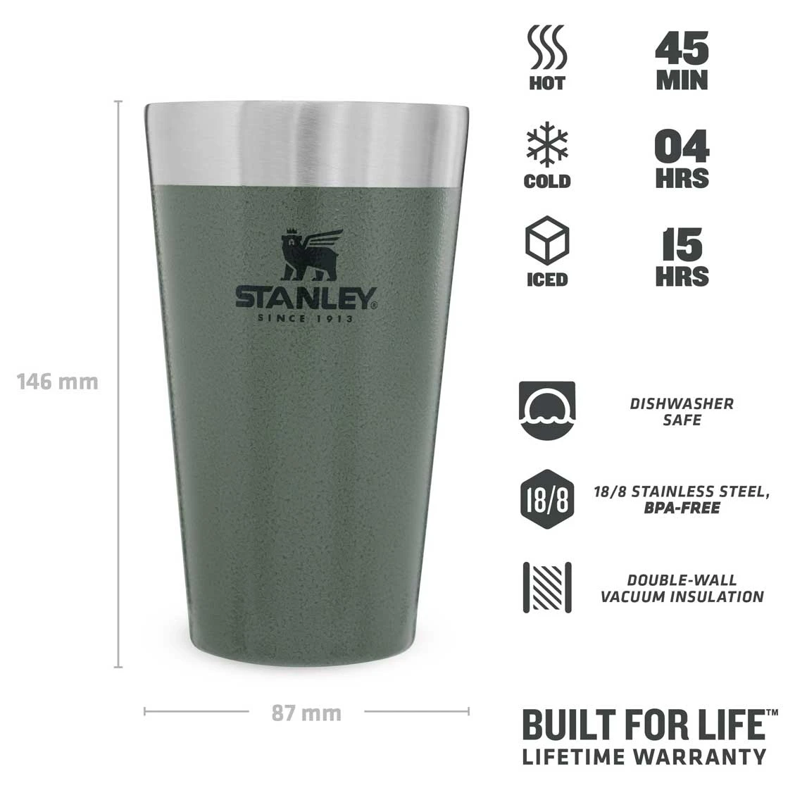 Stanley - Adventure Stacking Vacuum Pint - Insulated Mug 6 Stanley - Adventure Stacking Vacuum Pint - Insulated Mug - Image 4