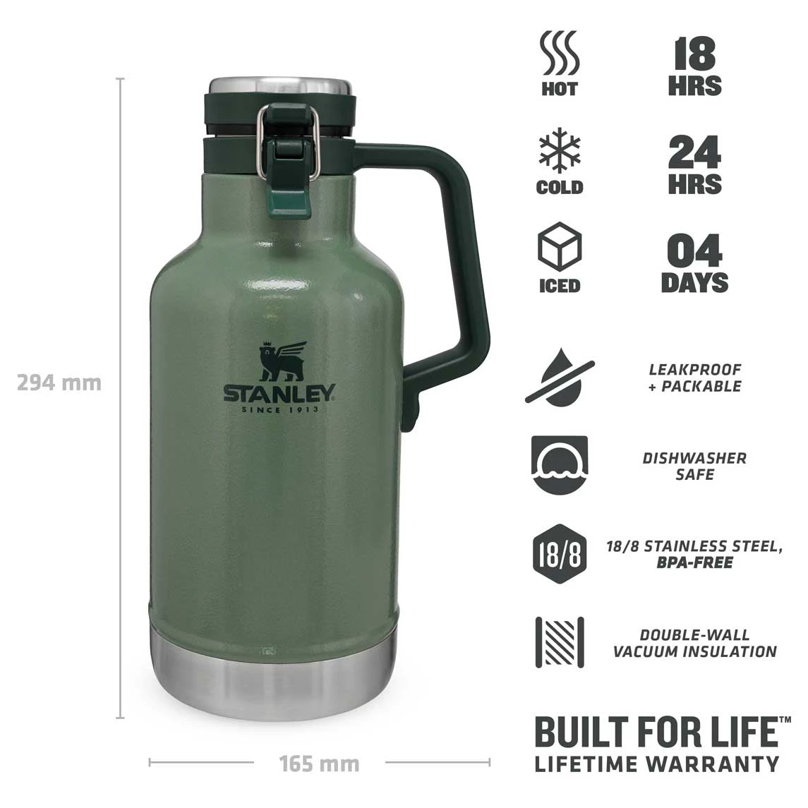 Stanley - Classic Vacuum Beer Growler - Water Bottle 6 Stanley - Classic Vacuum Beer Growler - Water Bottle - Image 4